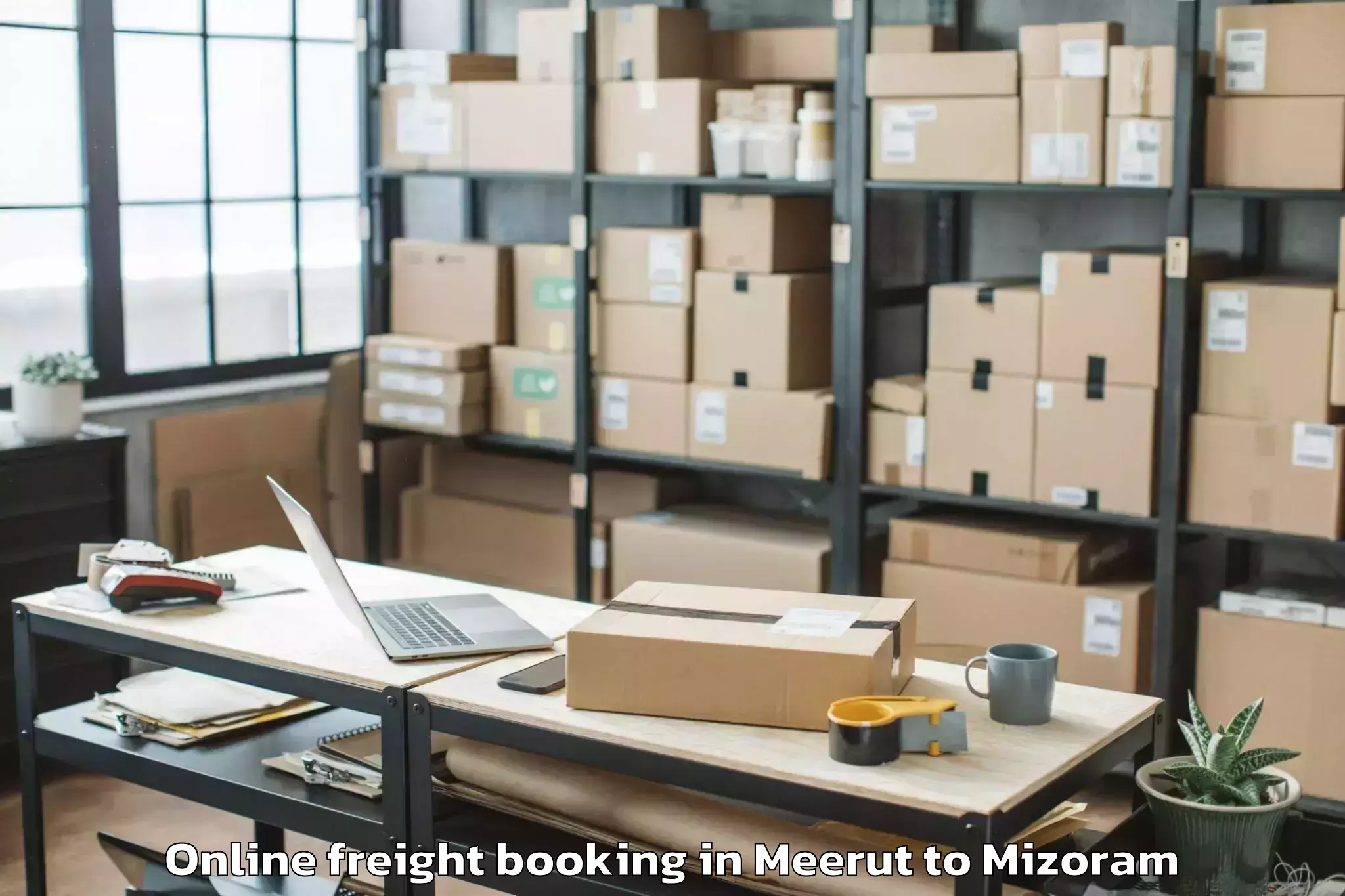 Top Meerut to Mizoram Online Freight Booking Available